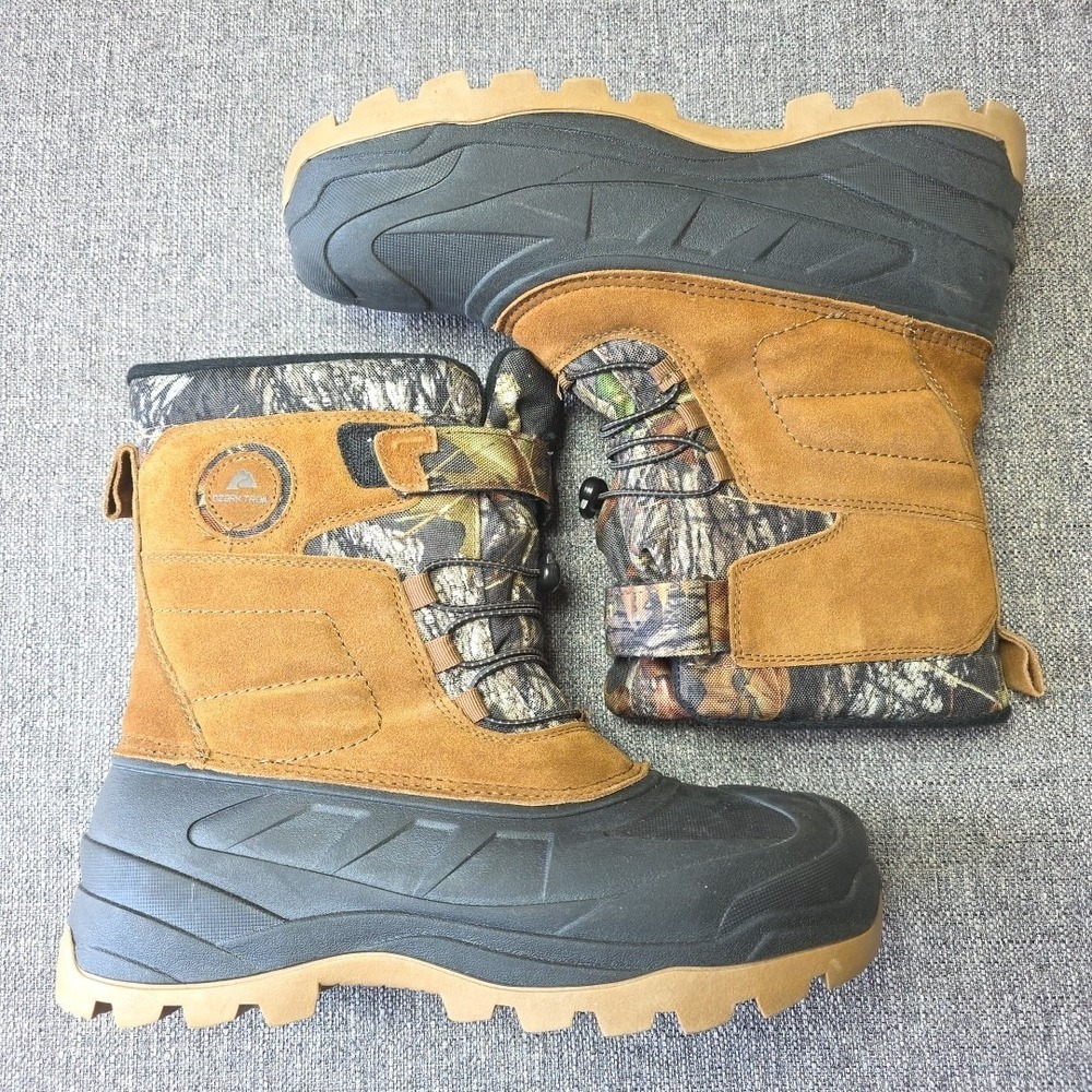 Ozark Trail 3M Thinsulate Men's Water-Resistant Camo Boots Bungee Lace Size 10